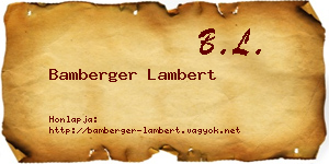 Bamberger Lambert névjegykártya